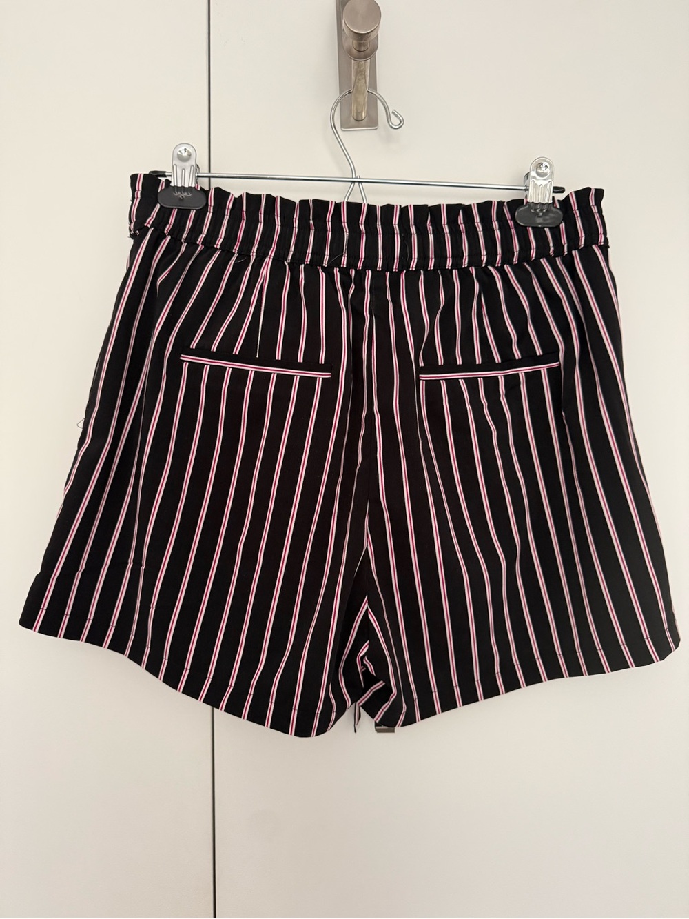 Black Shorts with Red and White Pinstripes - Picture 2 of 2
